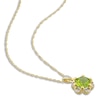 Thumbnail Image 1 of Natural Peridot Necklace 1/20 ct tw Diamonds 14K Yellow Gold