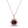 Thumbnail Image 1 of Natural Garnet Necklace 1/20 ct tw Diamonds 14K Rose Gold