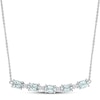 Thumbnail Image 0 of Natural Aquamarine Necklace 1/8 ct tw Diamonds 14K White Gold
