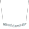 Thumbnail Image 1 of Natural Aquamarine Necklace 1/8 ct tw Diamonds 14K White Gold