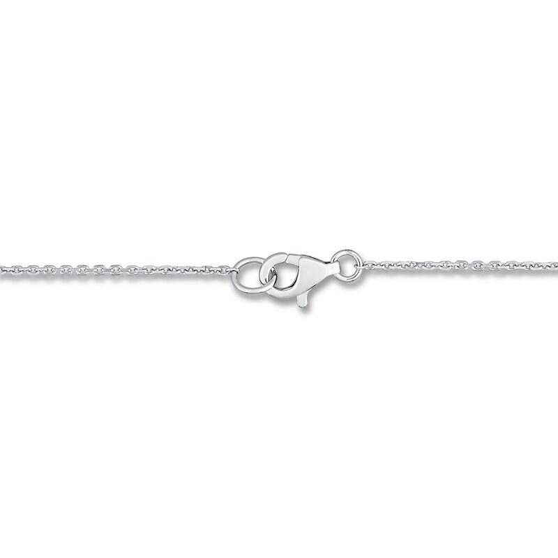 Main Image 2 of Natural Aquamarine Necklace 1/8 ct tw Diamonds 14K White Gold