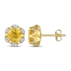 Thumbnail Image 0 of Natural Citrine Earrings 1/15 ct tw Diamonds 14K Yellow Gold