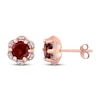 Thumbnail Image 0 of Natural Garnet Earrings 1/15 ct tw Diamonds 14K Rose Gold