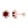 Thumbnail Image 1 of Natural Garnet Earrings 1/15 ct tw Diamonds 14K Rose Gold