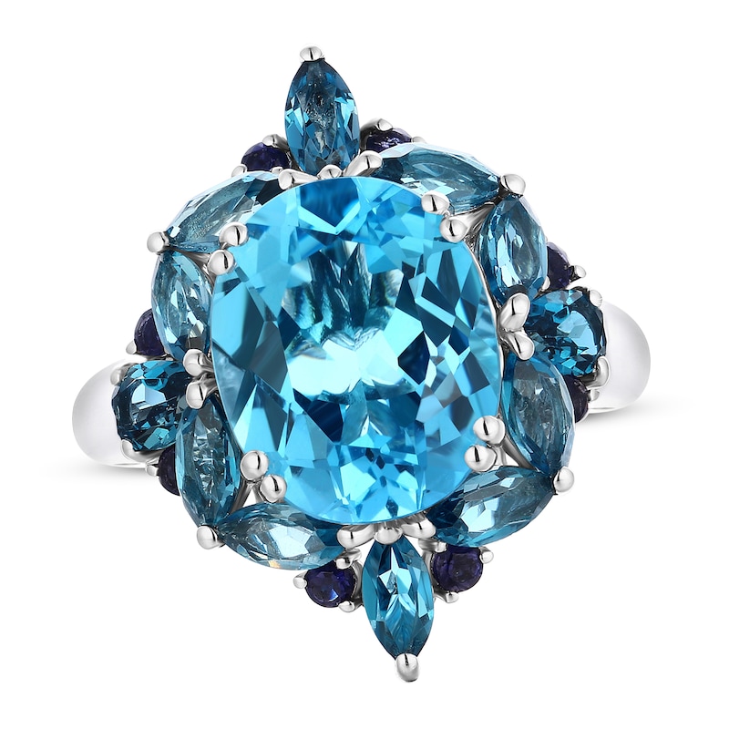 Main Image 3 of Natural Topaz Ring Natural Iolite Sterling Silver