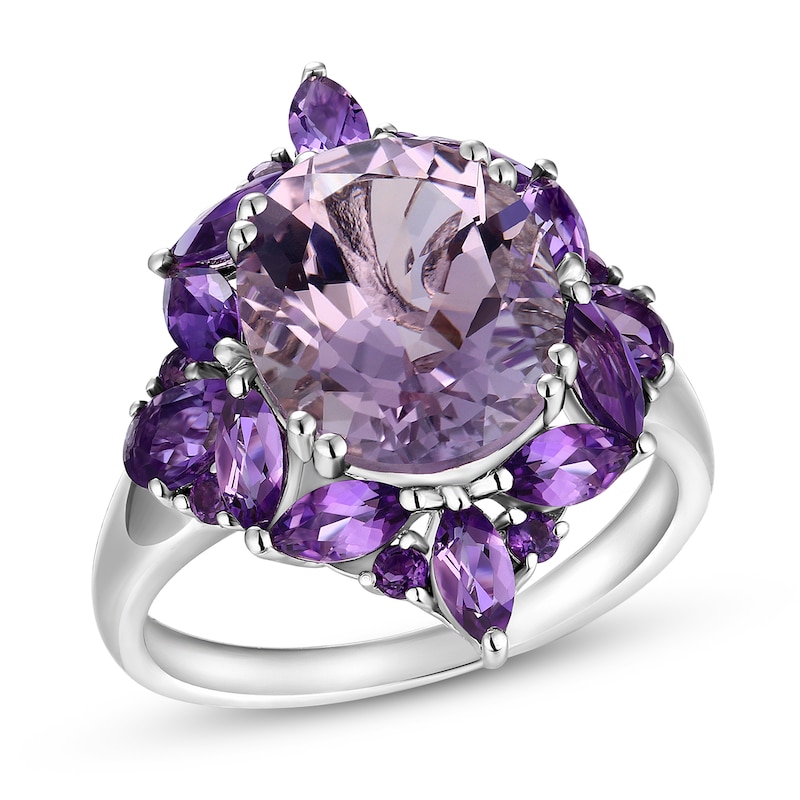 Natural Amethyst Ring Sterling Silver