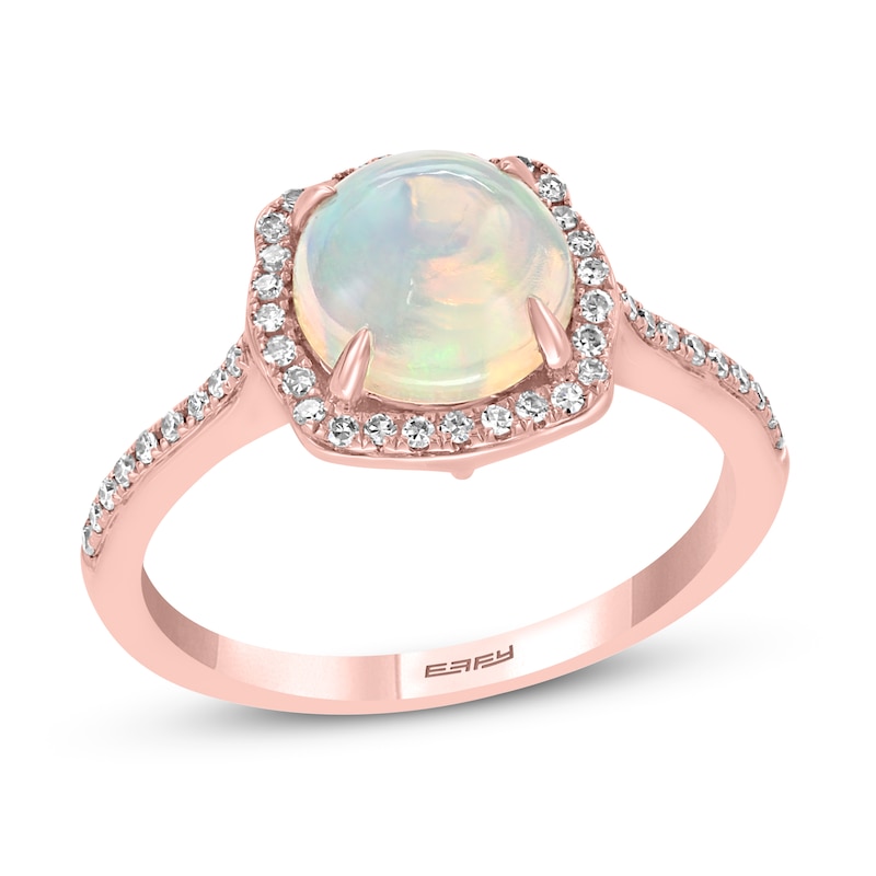 Effy Natural Opal Ring 1/6 ct tw Diamonds 14K Rose Gold