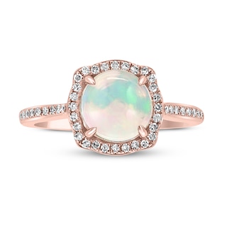 Effy Natural Opal Ring 1/6 ct tw Diamonds 14K Rose Gold | Jared