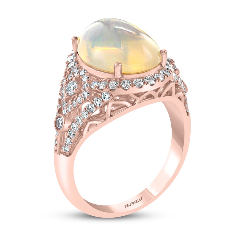 Effy Natural Opal Ring 3/4 ct tw Diamonds 14K Rose Gold