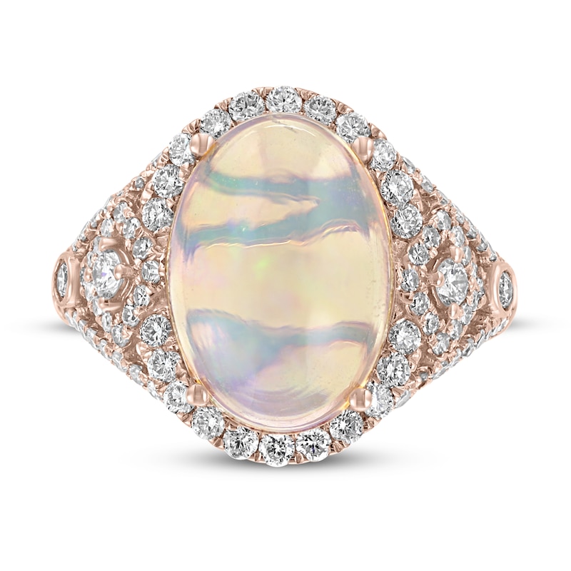 Effy Natural Opal Ring 3/4 ct tw Diamonds 14K Rose Gold