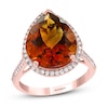 Effy Natural Citrine Ring 1/3 ct tw Diamonds 14K Rose Gold
