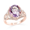 Thumbnail Image 1 of Effy Natural Amethyst Ring 1/4 ct tw Diamonds 14K Rose Gold