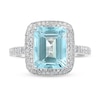 Effy Natural Aquamarine Ring 3/8 ct tw Diamonds 14K White Gold