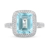 Thumbnail Image 3 of Effy Natural Aquamarine Ring 3/8 ct tw Diamonds 14K White Gold