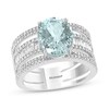Effy Natural Aquamarine Ring 3/4 ct tw Diamonds 14K White Gold