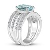 Effy Natural Aquamarine Ring 3/4 ct tw Diamonds 14K White Gold