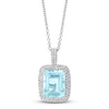 Thumbnail Image 1 of Effy Natural Aquamarine Necklace 1/4 ct tw Diamonds 14K White Gold