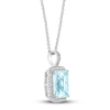 Thumbnail Image 2 of Effy Natural Aquamarine Necklace 1/4 ct tw Diamonds 14K White Gold