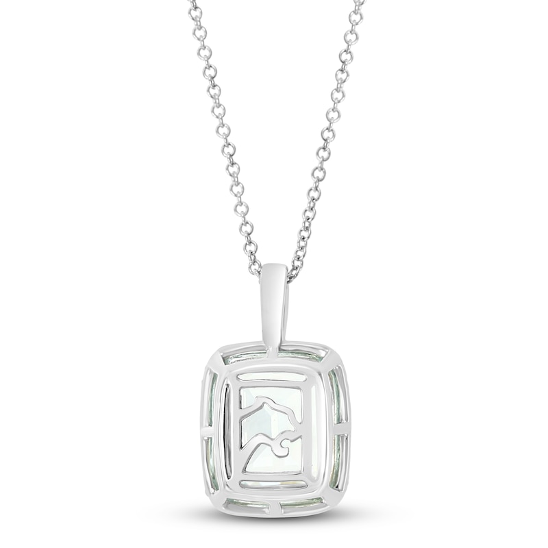 Main Image 3 of Effy Natural Aquamarine Necklace 1/4 ct tw Diamonds 14K White Gold
