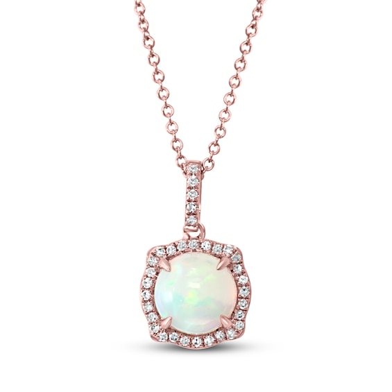 Rose gold opal necklace Clearance