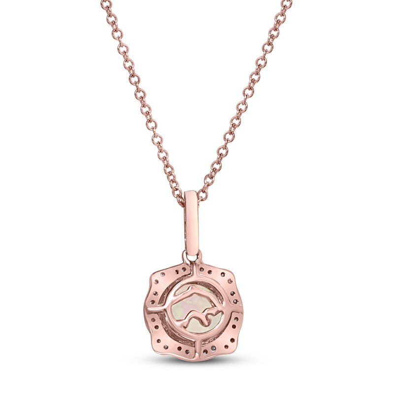 Main Image 3 of Effy Natural Opal Necklace 1/10 ct tw Diamonds 14K Rose Gold