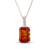 Thumbnail Image 1 of Effy Natural Citrine Necklace 1/10 ct tw Diamonds 14K Rose Gold