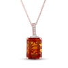 Thumbnail Image 0 of Effy Natural Citrine Necklace 1/10 ct tw Diamonds 14K Rose Gold