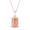 Thumbnail Image 3 of Effy Natural Citrine Necklace 1/10 ct tw Diamonds 14K Rose Gold
