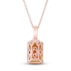 Thumbnail Image 2 of Effy Natural Citrine Necklace 1/10 ct tw Diamonds 14K Rose Gold