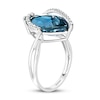 Thumbnail Image 1 of Effy Natural Blue Topaz Ring 1/8 ct tw Diamonds 14K White Gold