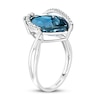 Thumbnail Image 2 of Effy Natural Blue Topaz Ring 1/8 ct tw Diamonds 14K White Gold