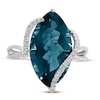 Effy Natural Blue Topaz Ring 1/8 ct tw Diamonds 14K White Gold