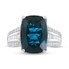 Thumbnail Image 3 of Effy Natural Blue Topaz Ring 3/8 ct tw Diamonds 14K White Gold