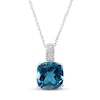 Thumbnail Image 1 of Effy Natural Blue Topaz Necklace Diamond Accents 14K White Gold