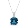 Thumbnail Image 0 of Effy Natural Blue Topaz Necklace Diamond Accents 14K White Gold