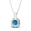 Thumbnail Image 2 of Effy Natural Blue Topaz Necklace Diamond Accents 14K White Gold