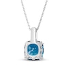 Thumbnail Image 3 of Effy Natural Blue Topaz Necklace Diamond Accents 14K White Gold