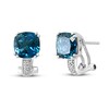 Thumbnail Image 1 of Effy Natural Blue Topaz Earrings Diamond Accents 14K White Gold