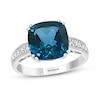 Thumbnail Image 1 of Effy Natural Blue Topaz Ring 1/15 ct tw Diamonds 14K White Gold