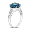 Thumbnail Image 2 of Effy Natural Blue Topaz Ring 1/15 ct tw Diamonds 14K White Gold