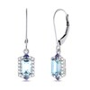 Thumbnail Image 0 of Natural Aquamarine/Tanzanite Earrings 1/6 ct tw Diamonds 10K White Gold