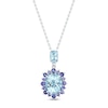 Thumbnail Image 1 of Natural Aquamarine/Tanzanite Necklace Diamond Accents 10K White Gold