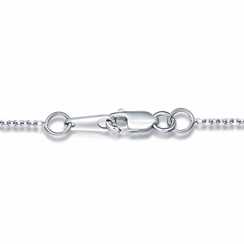 Main Image 3 of Natural Aquamarine/Tanzanite Necklace Diamond Accents 10K White Gold