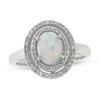 Thumbnail Image 0 of Lab-Created Opal Ring 1/4 ct tw Diamonds Sterling Silver