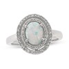 Thumbnail Image 1 of Lab-Created Opal Ring 1/4 ct tw Diamonds Sterling Silver