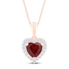 Thumbnail Image 1 of Natural Garnet & Lab-Created Sapphire Necklace 10K Rose Gold
