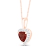 Thumbnail Image 1 of Natural Garnet & Lab-Created Sapphire Necklace 10K Rose Gold