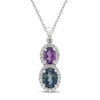 Thumbnail Image 1 of Natural Topaz & Amethyst Necklace White Lab-Created Sapphire 10K White Gold