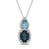 Thumbnail Image 1 of Natural Topaz & White Lab-Created Sapphire Necklace 10K White Gold
