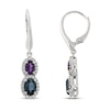 Thumbnail Image 0 of Natural Topaz & Amethyst Earrings White Lab-Created Sapphire 10K White Gold